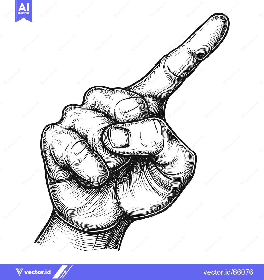Premium Vector of Hand Gesture of a Pointing Index Finger