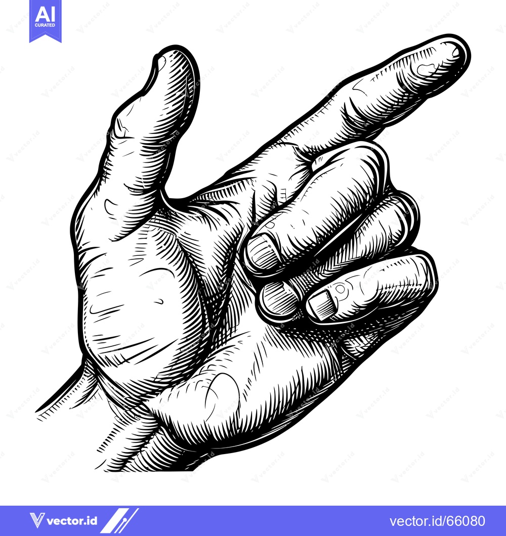 Premium Vector of Hand Gesture Pointing With Index Finger Extended
