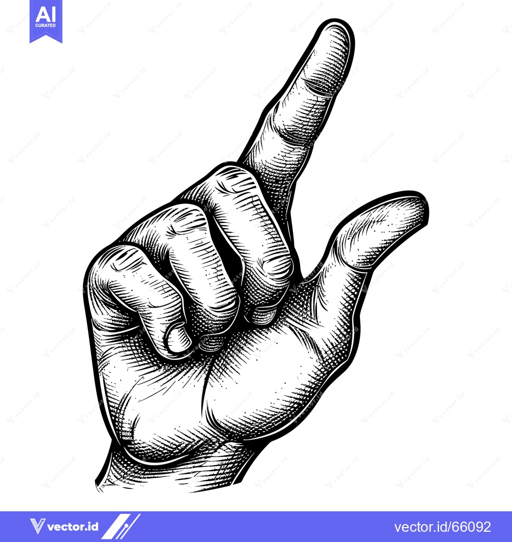 Premium Vector dari A Hand Gesturing Upwards with Index Finger Extended