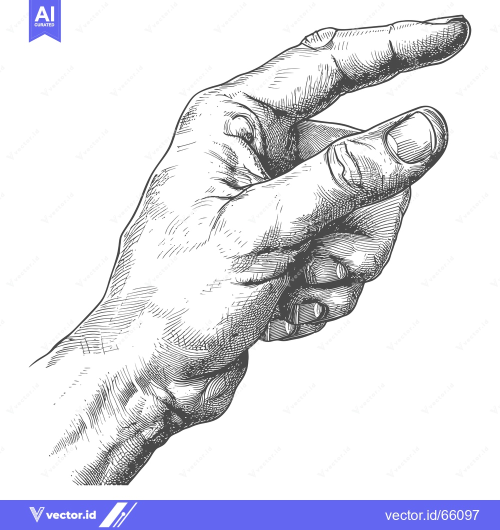 Premium Vector of Hand Drawn Illustration of a Hand Pointing