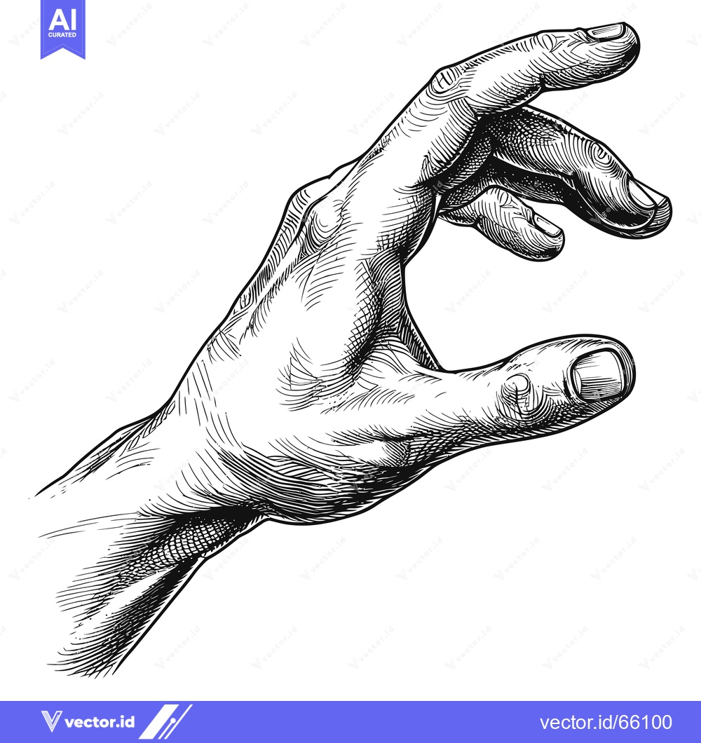 Premium Vector dari Hand Reaching Out with Fingers Curled in a Grasping Gesture