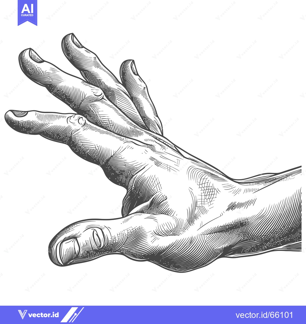 Premium Vector dari Detailed Hand Engraving with Fingers Extended