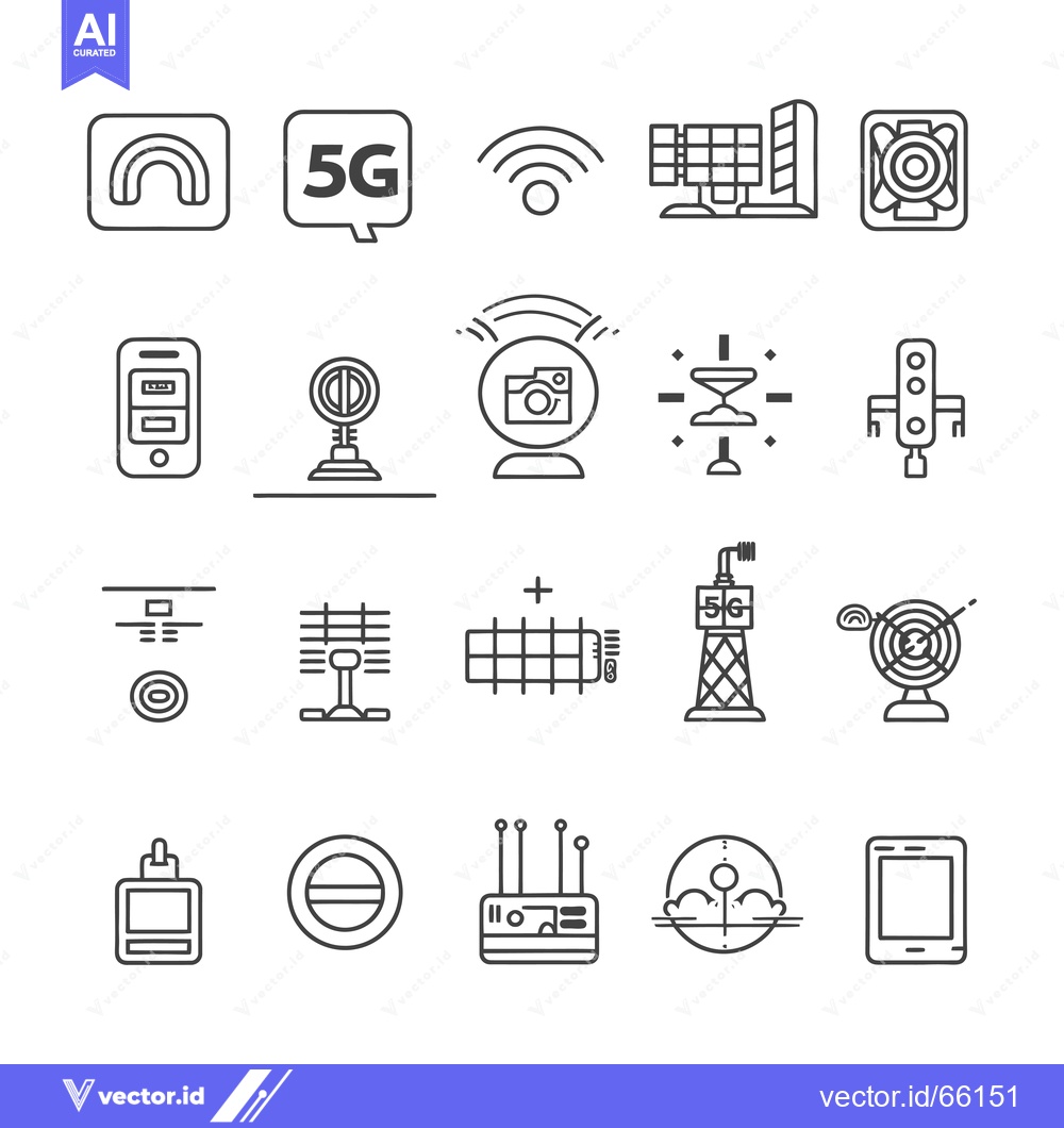 Premium Vector dari A Collection of 5G Technology Related Icons
