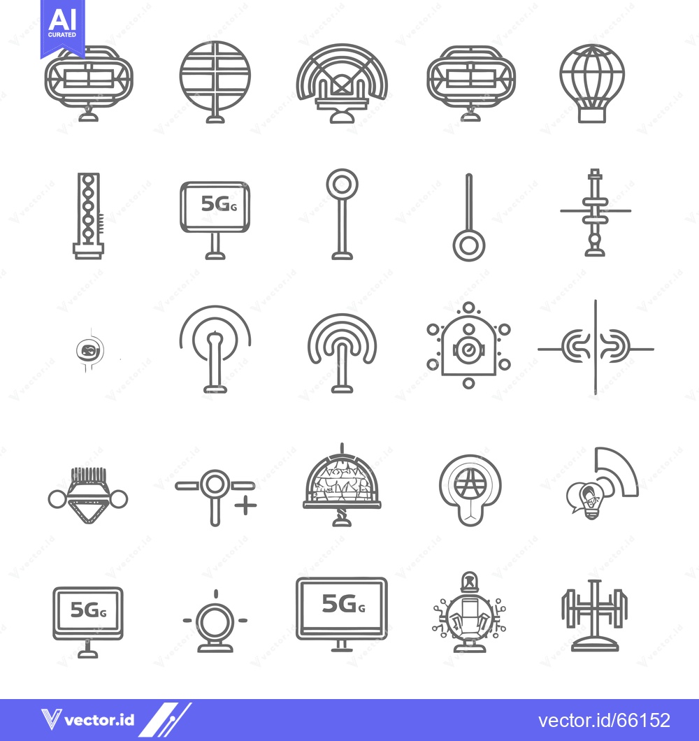 Premium Vector dari A Collection of 5G Network and Antenna Icons