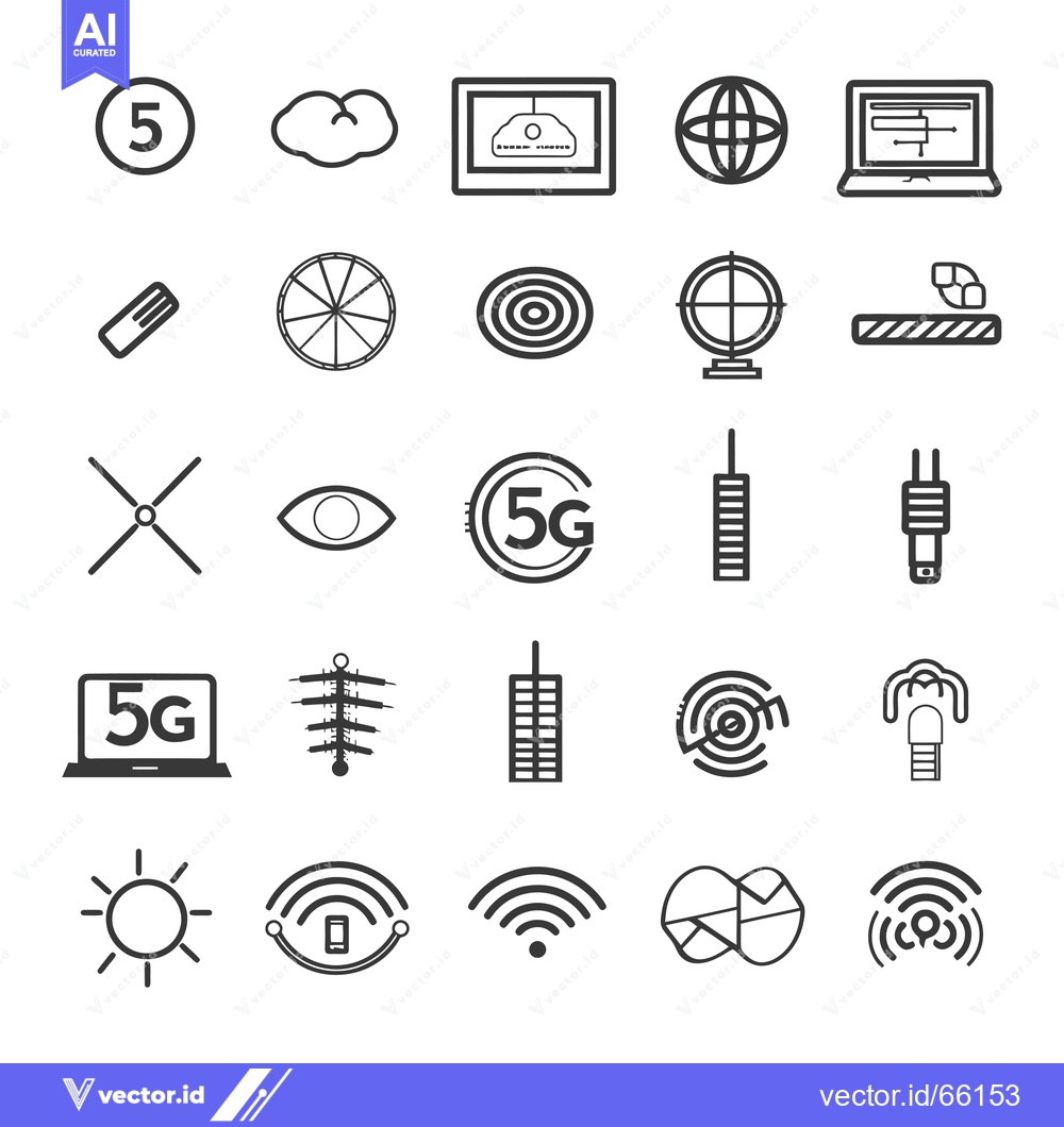 Premium Vector of Collection of 5G Technology Related Icons