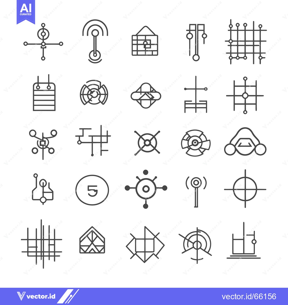 Premium Vector of Collection of Abstract Geometric Line Art Icons