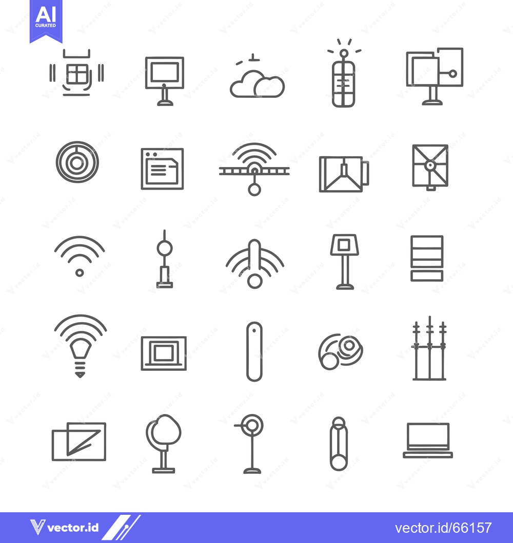 Premium Vector dari A Set of 25 Simple Linear Icons Depicting Various Objects and Concepts