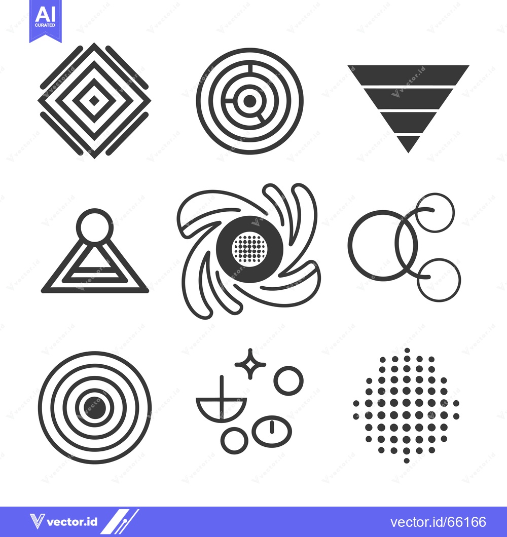 Premium Vector dari Collection of Abstract Geometric Shapes and Designs