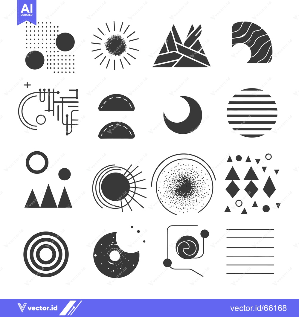 Premium Vector dari Set of Abstract Geometric Shapes and Patterns