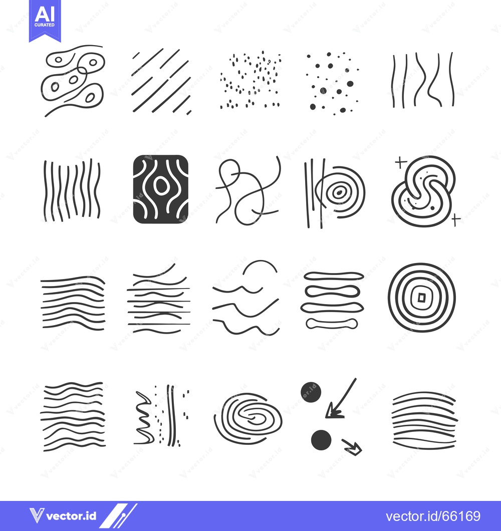 Premium Vector of Collection of Hand-Drawn Line Art Patterns and Shapes