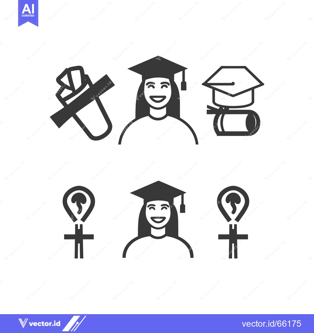 Premium Vector dari Graduation Icons Set with Graduate, Diploma, Cap and Ideas