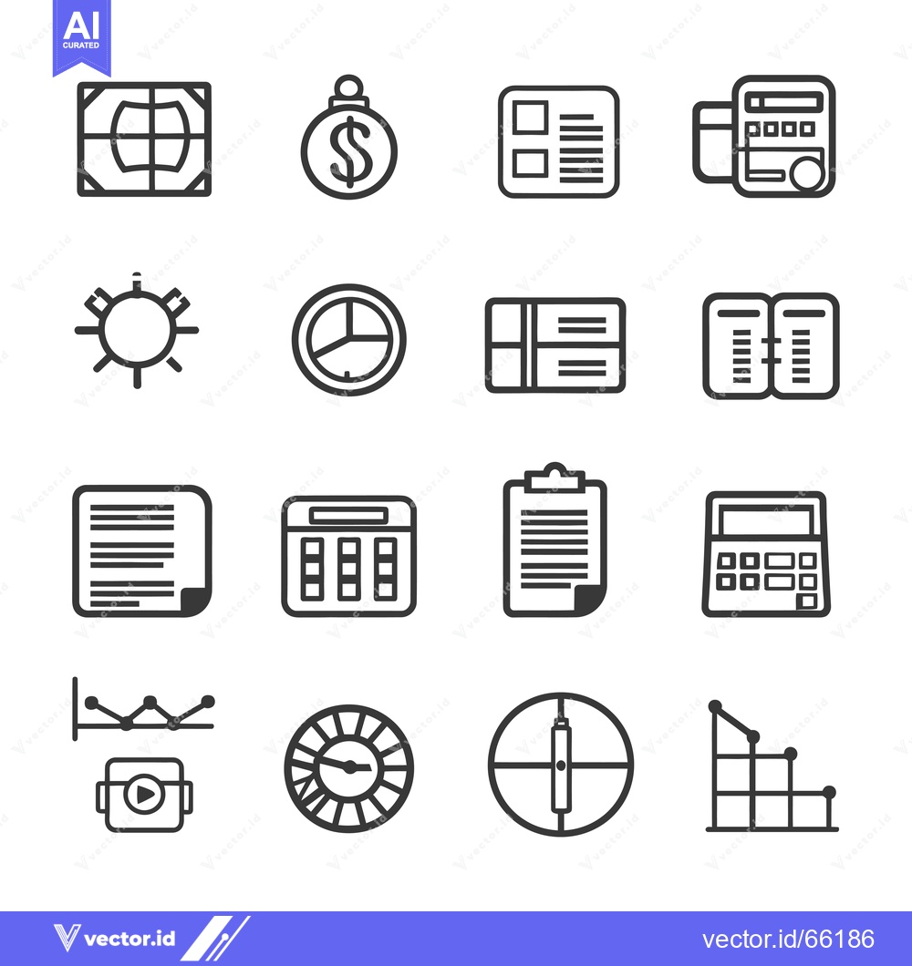 Premium Vector of Collection of Simple Business and Finance Line Icons