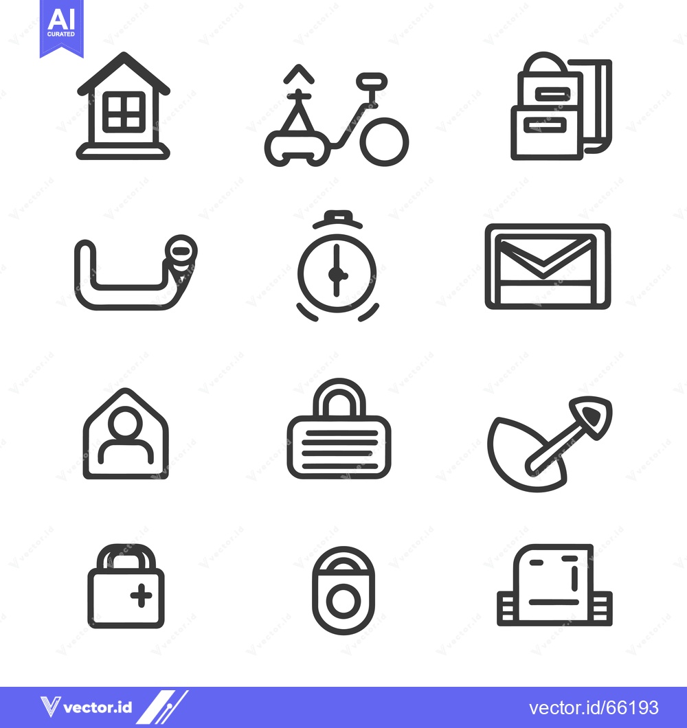 Premium Vector dari A Collection of 12 Simple Line Icons for Web Design