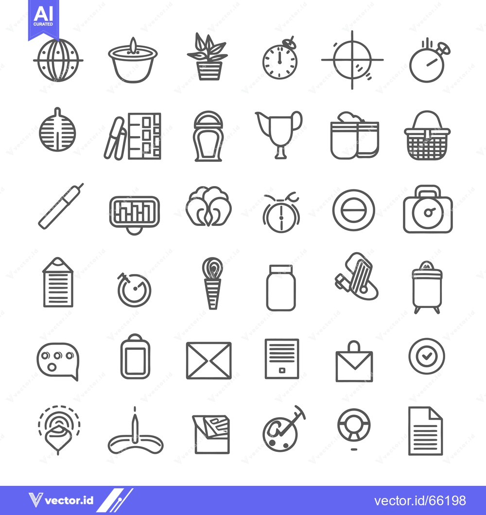Premium Vector of A Collection of 40 Line Icons for Various Concepts