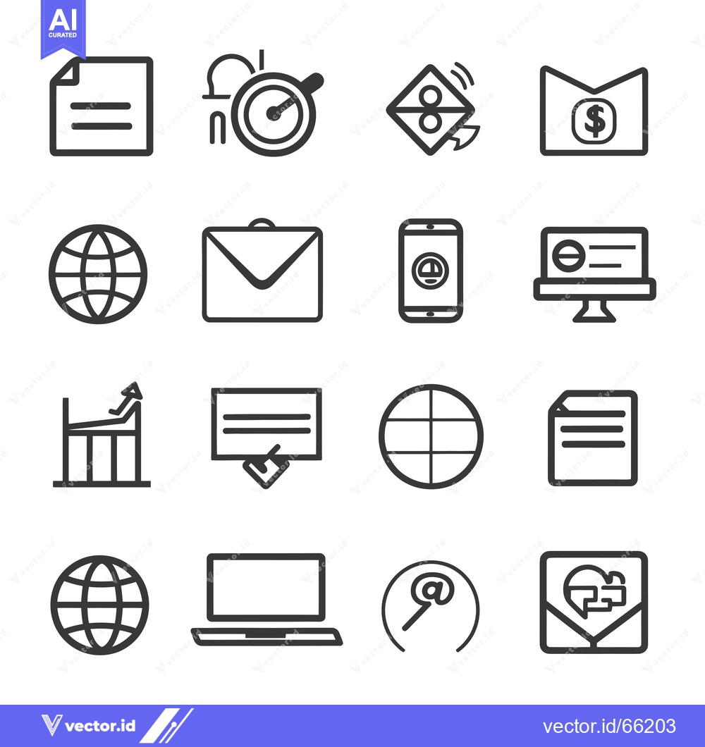 Premium Vector dari A Set of 16 Business Related Icons