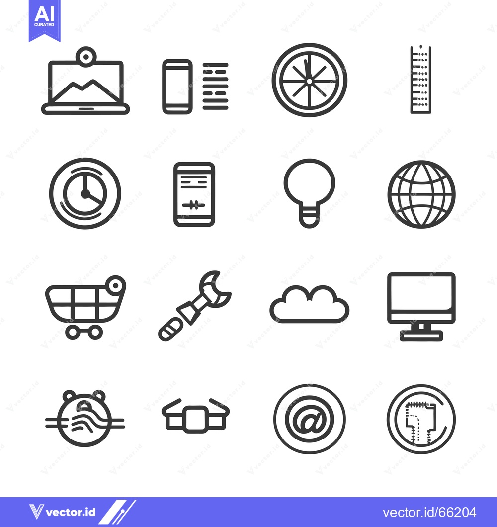 Premium Vector dari Set of Sixteen Simple Line Icons for Web and Mobile Apps