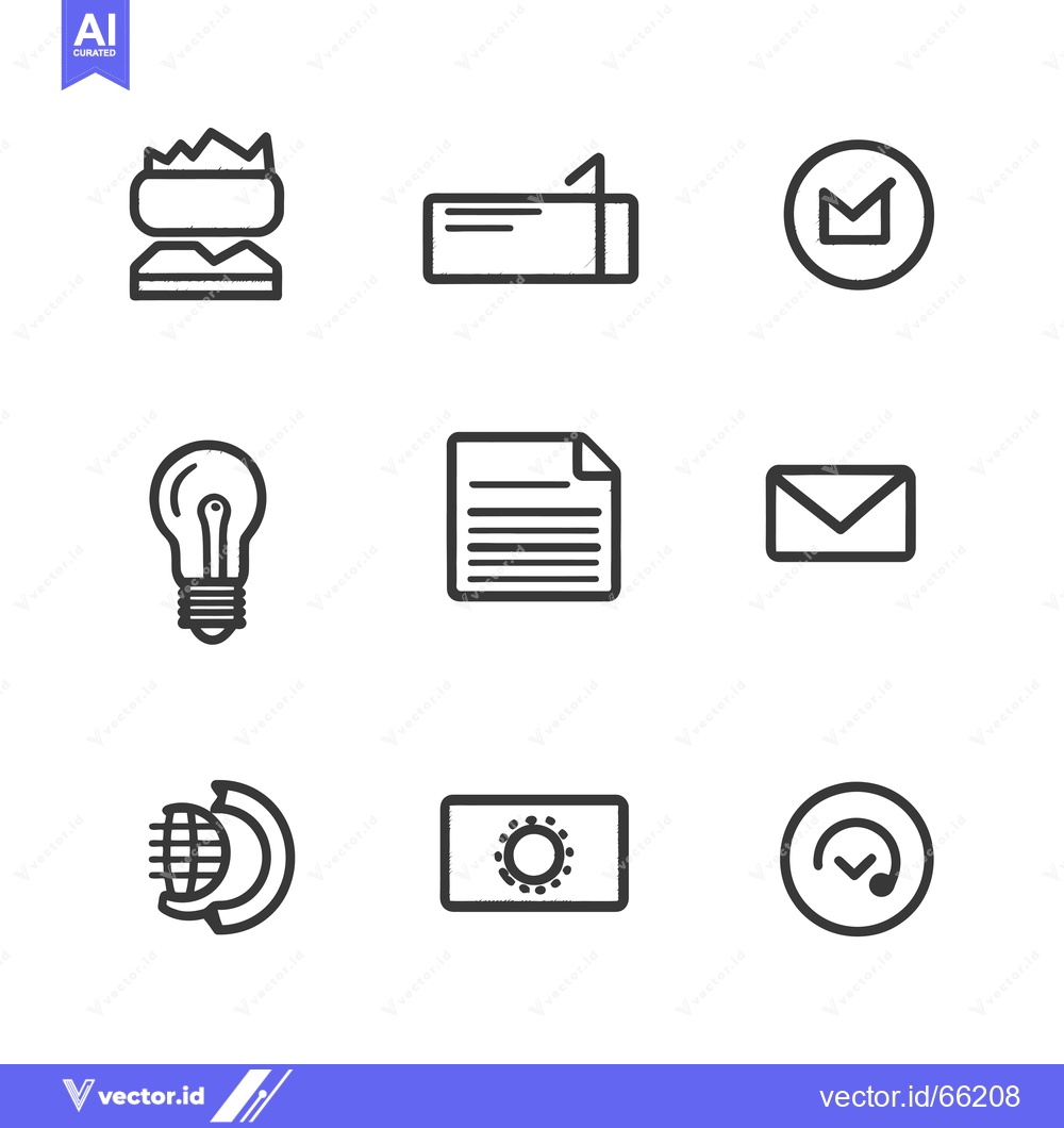 Premium Vector dari Nine Simple Outline Icons on a White Background