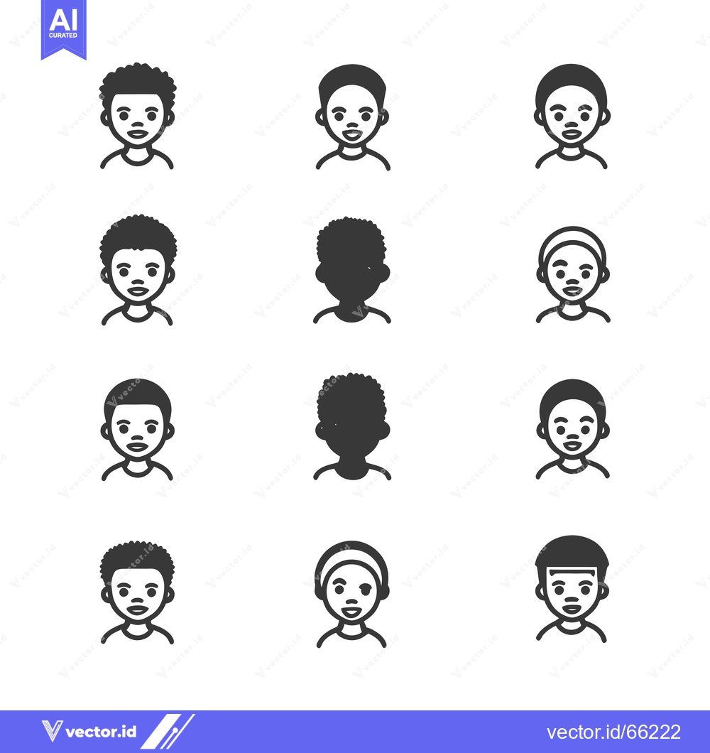 Premium Vector dari A Collection of Male Avatar Icons with Different Hairstyles
