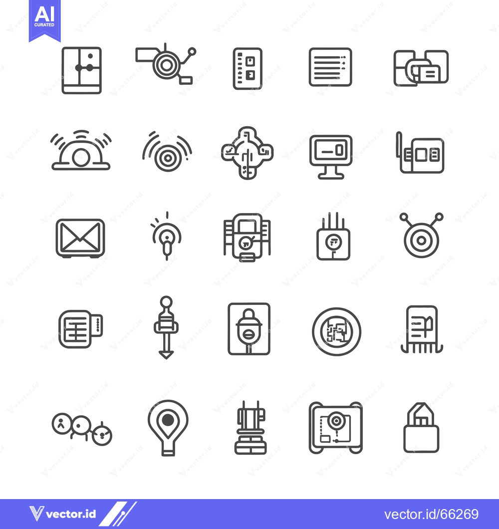 Premium Vector dari Set of 25 Line Icons for Technology, Electronics, and Communication