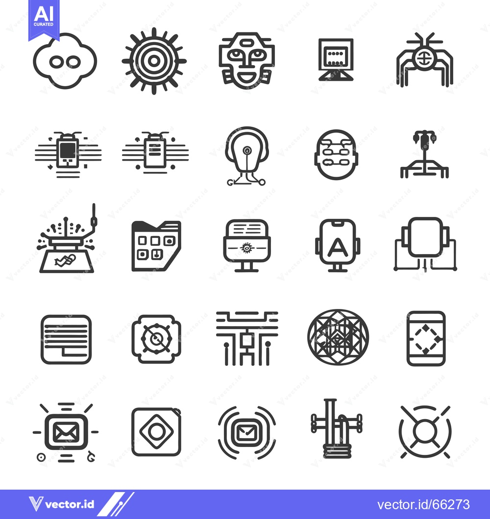 Premium Vector of Set of 25 Technology Icons