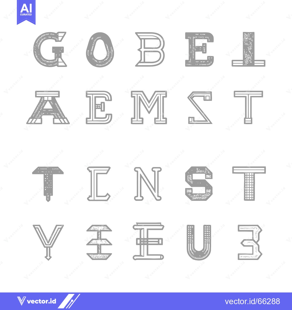 Premium Vector dari Gray Textured Alphabet Letters Design