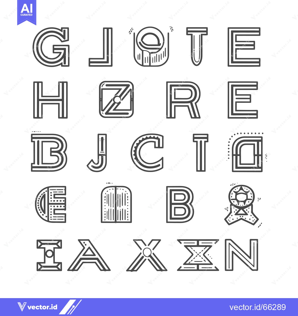 Premium Vector dari Alphabet Letters with Unique Stylized Designs