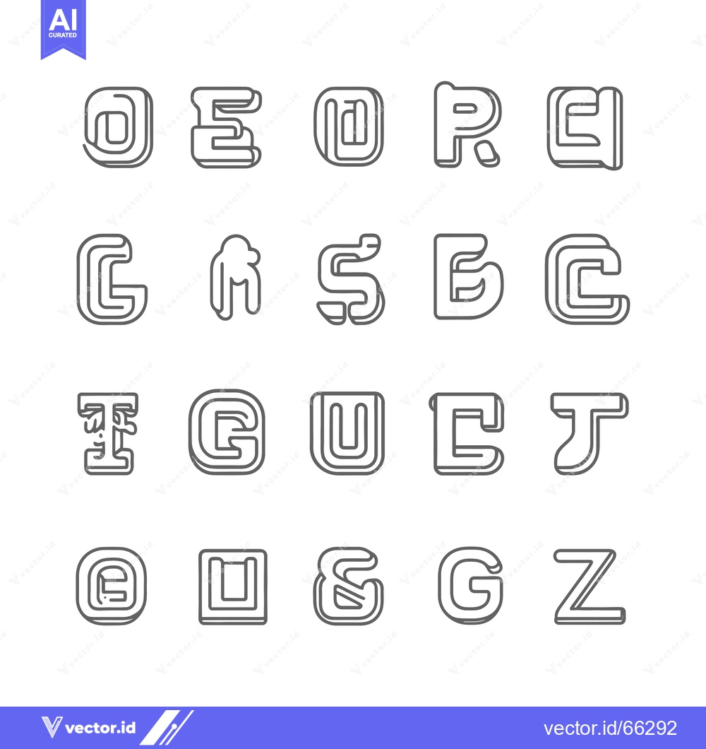 Premium Vector dari Alphabet Letters Font Design Graphic Elements.