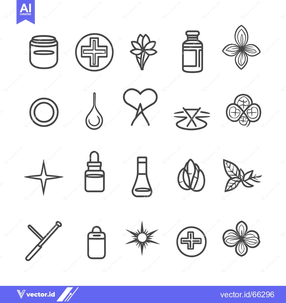 Premium Vector dari Set of line icons related to beauty and healthcare