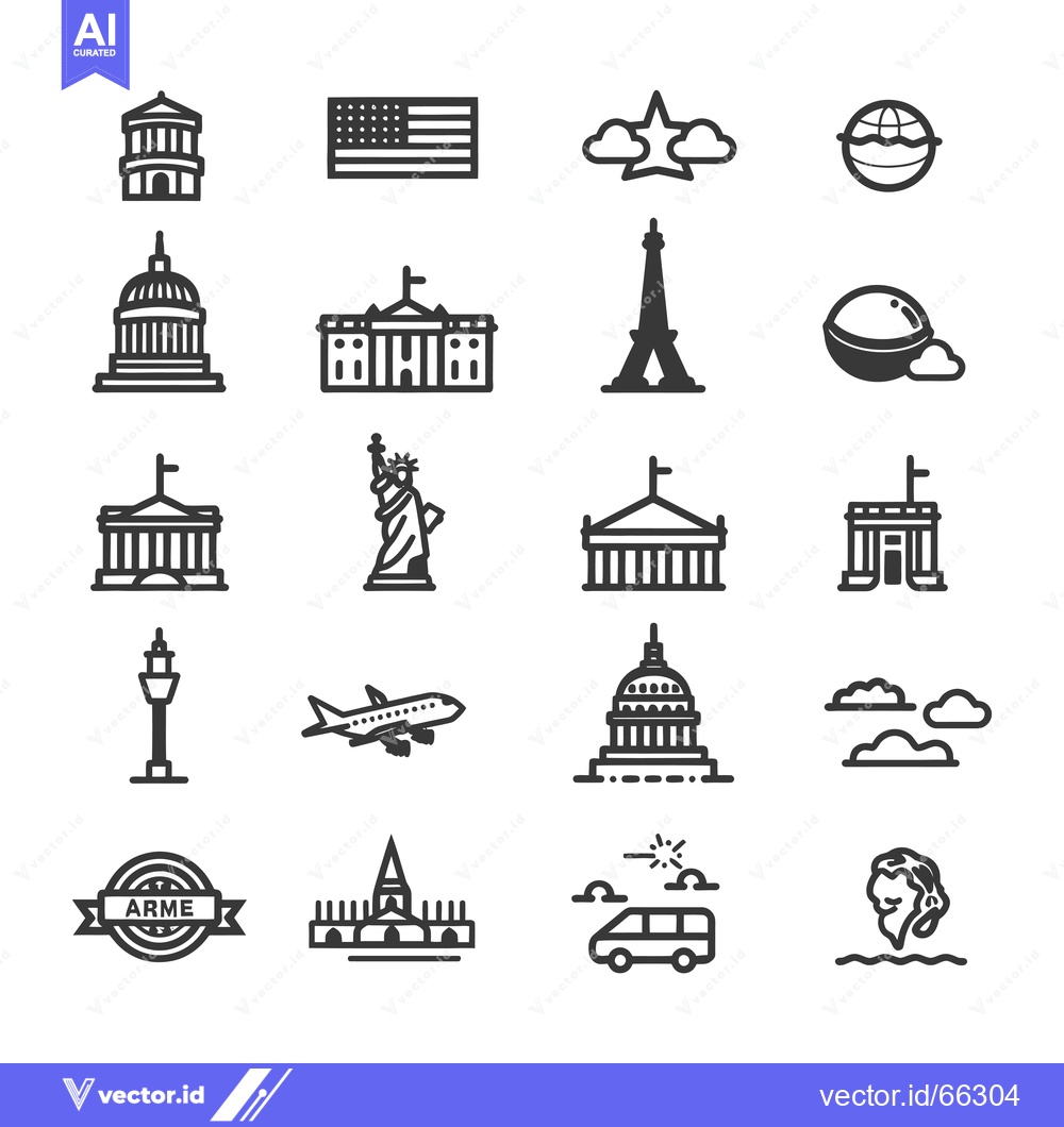 Premium Vector dari Set of Travel and Tourist Destination Icons