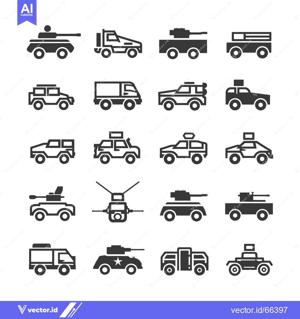 Premium Vector dari A Collection of Military Vehicle Icons