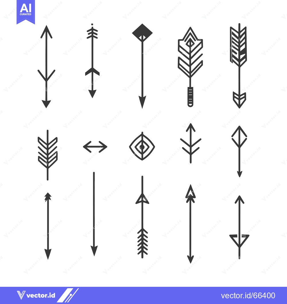 Premium Vector dari Collection of Simple Black and White Arrow Icons