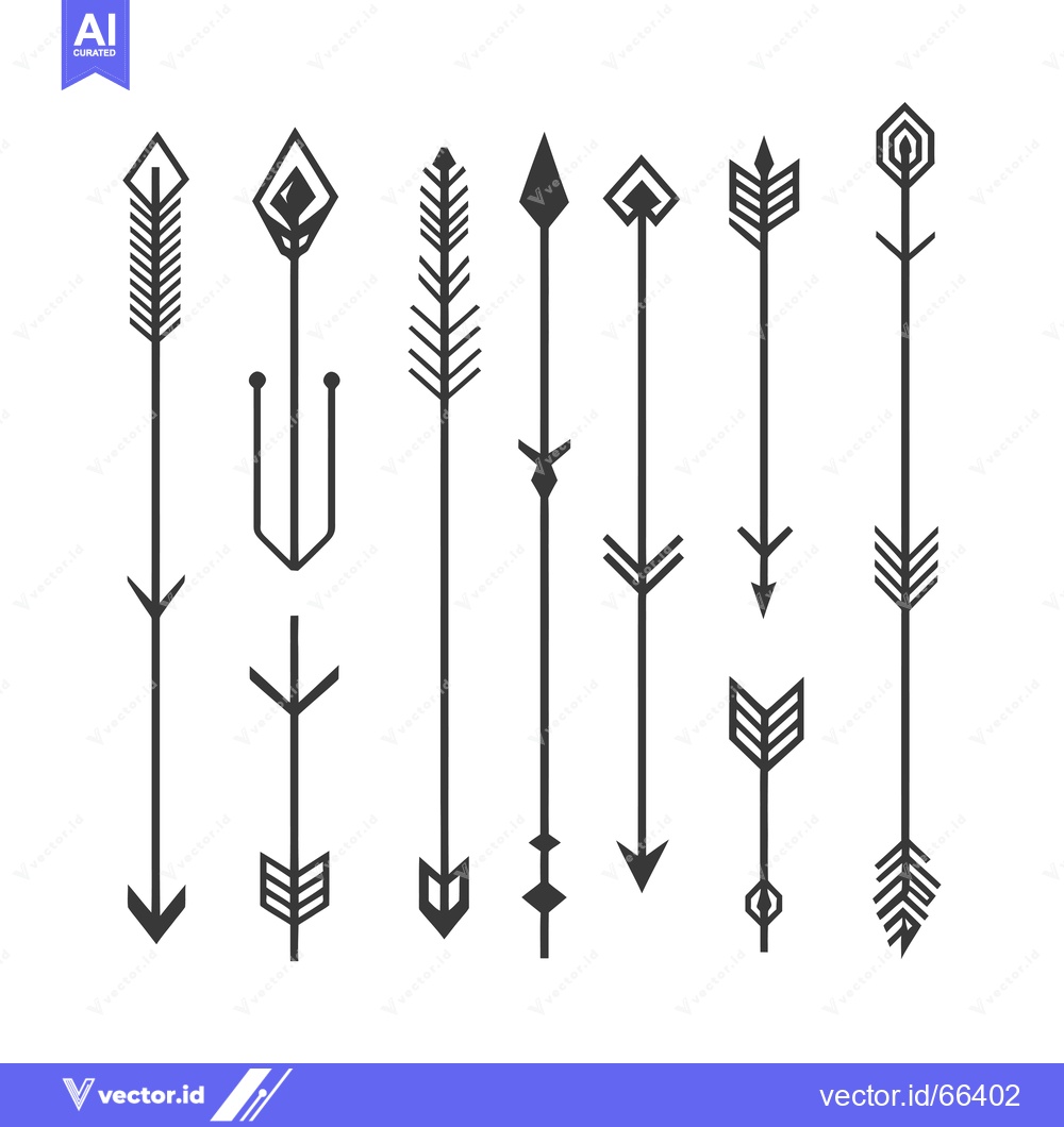 Premium Vector of Collection of Geometric Arrow Designs with Different Points