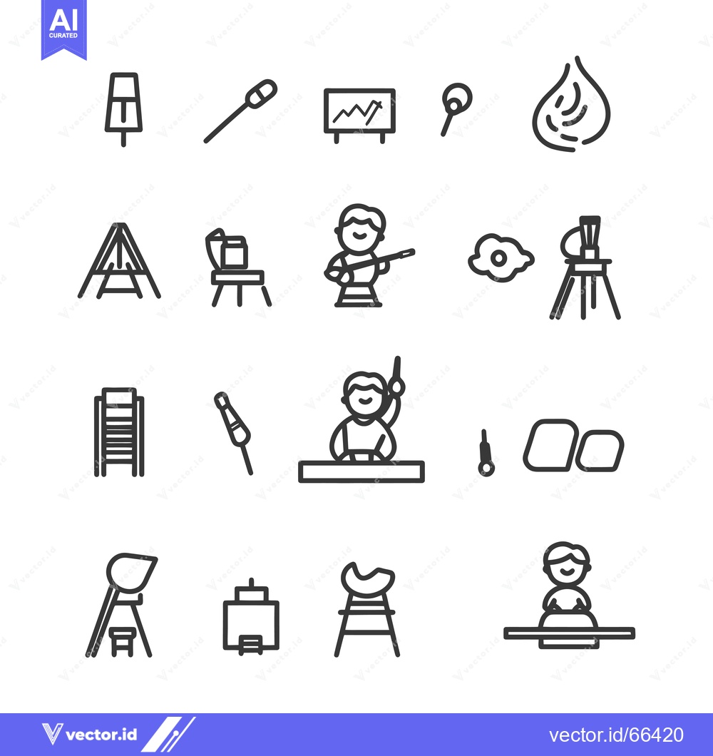 Premium Vector of A Set of 16 Line Drawings of Various Objects