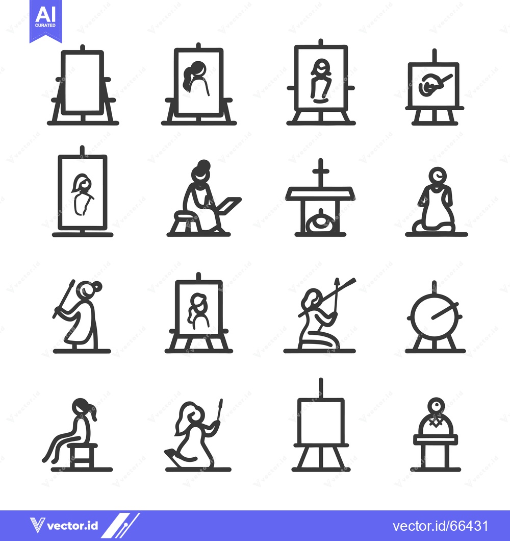 Premium Vector dari Line Art Illustrations of Women Posing for Artworks
