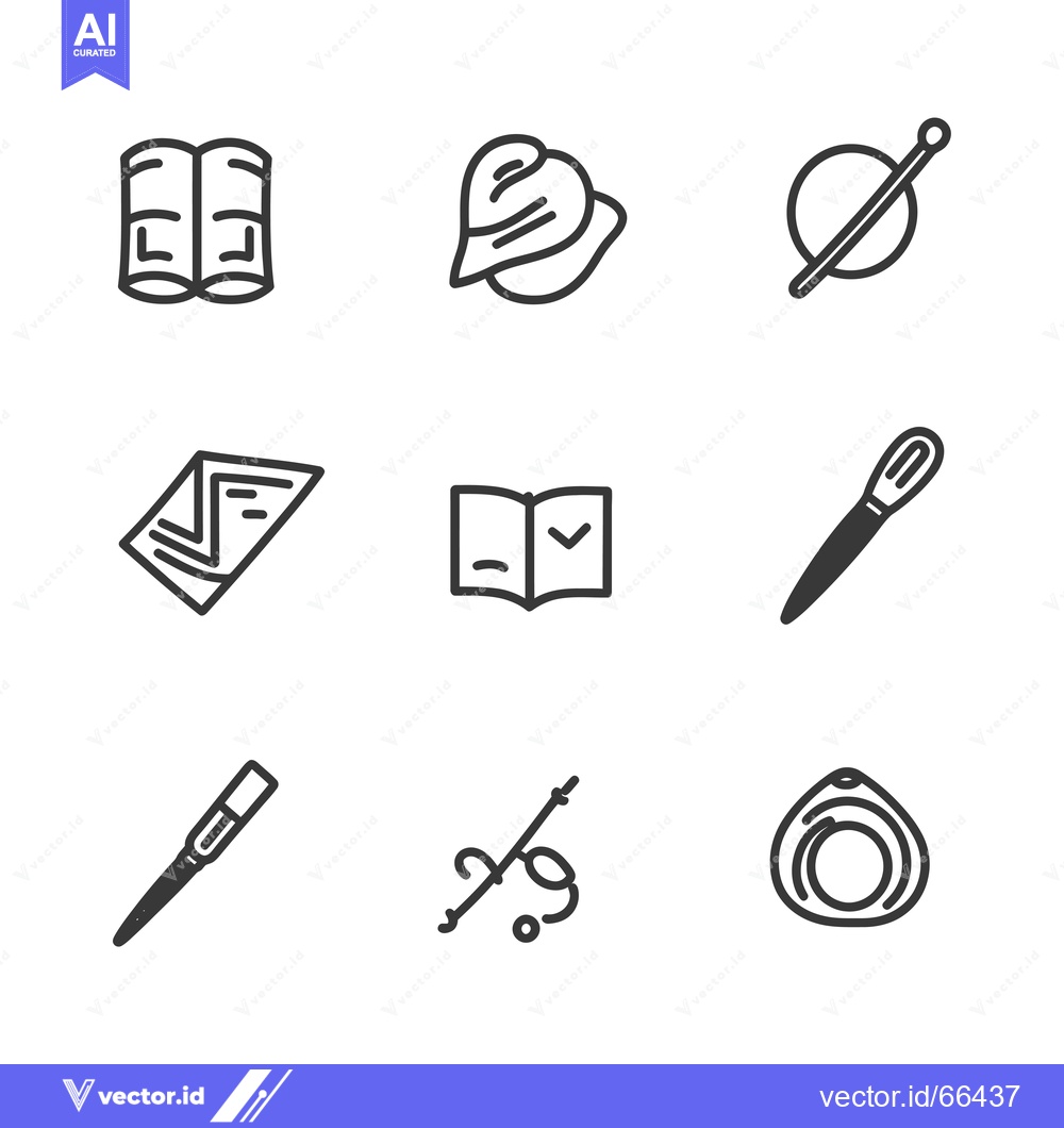 Premium Vector dari Nine Simple Black and White Outlines of Common Objects