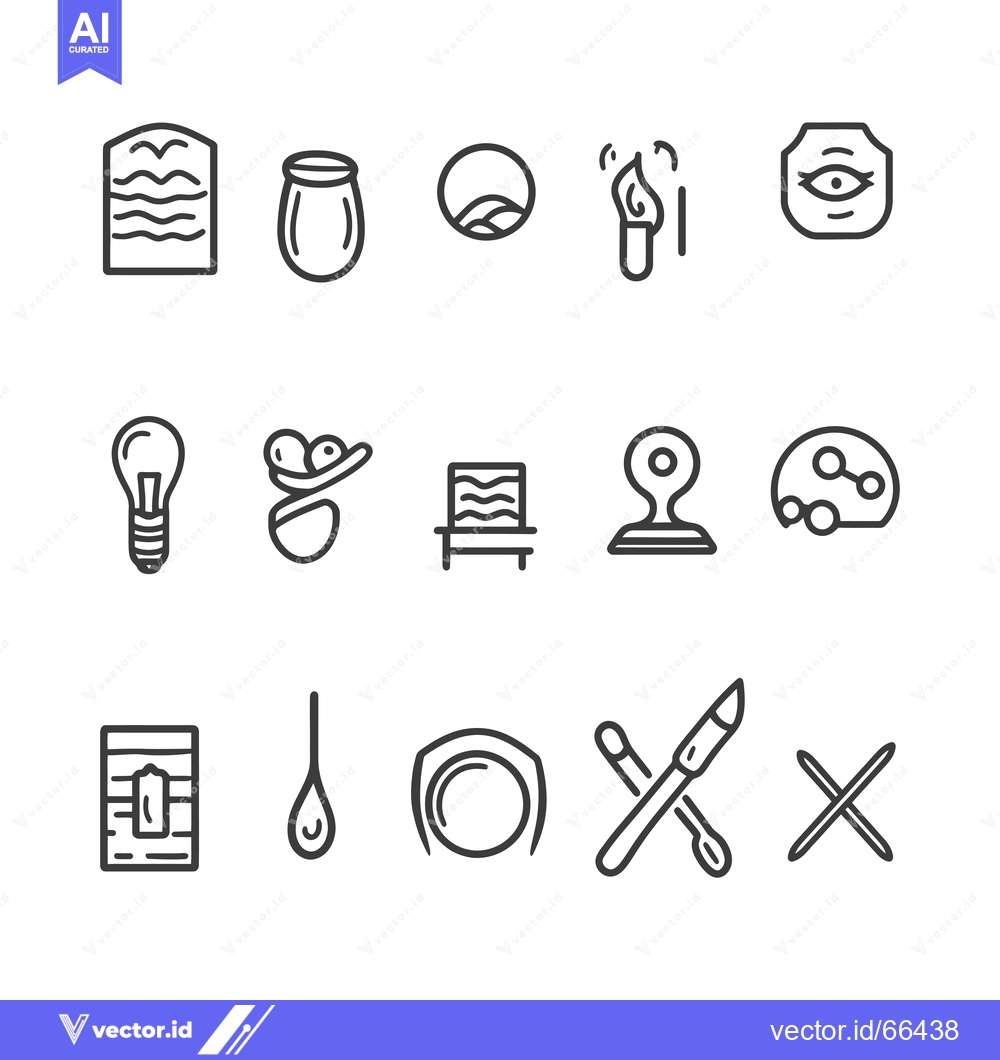 Premium Vector dari A Set of 18 Simple Line Icons Depicting Objects and Concepts Related t