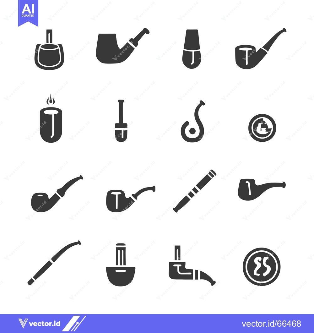Premium Vector of Set of smoking pipe icons