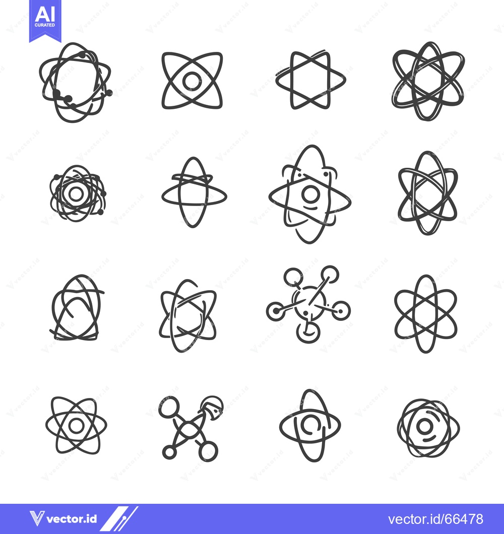 Premium Vector dari Hand-drawn Outline Illustrations of Atomic Structures