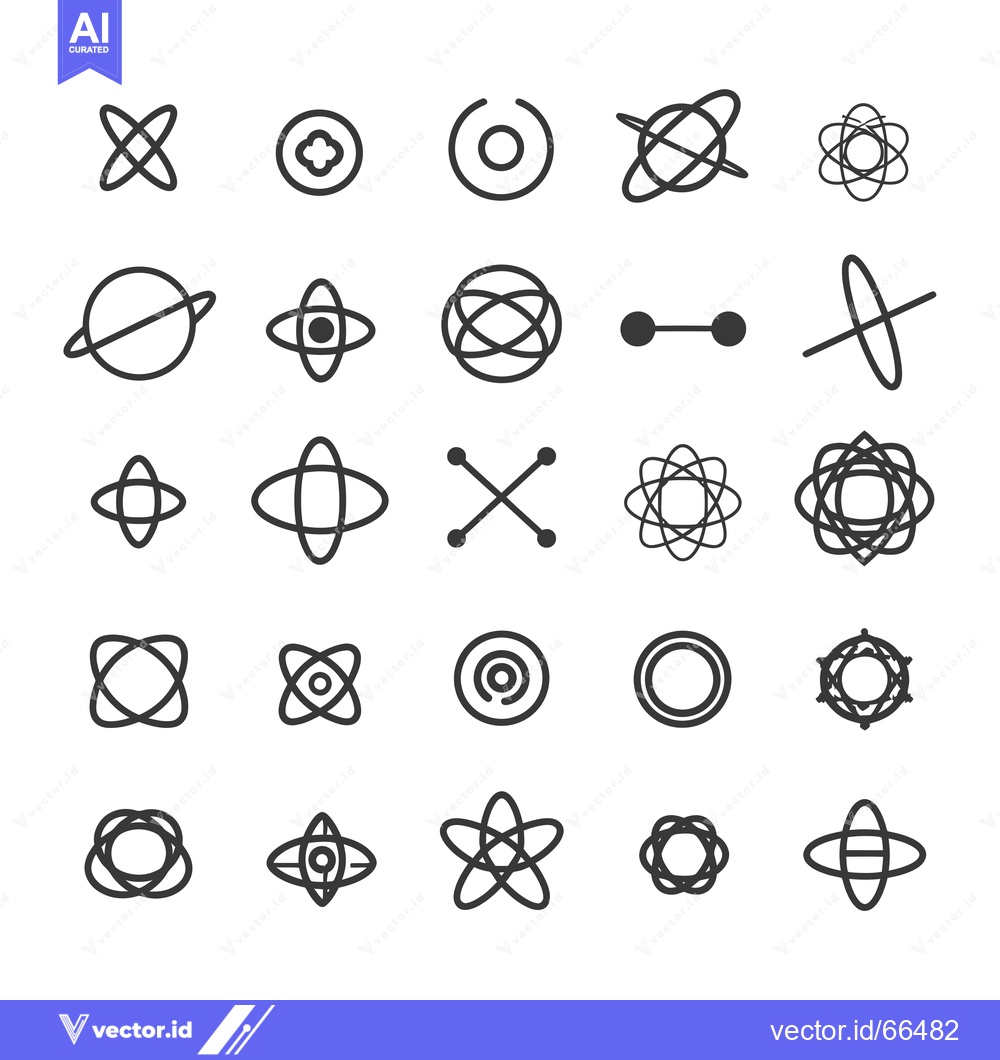 Premium Vector dari Collection of Abstract Geometric Shapes and Atoms