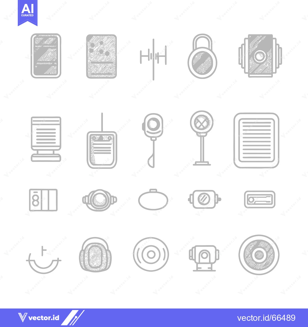 Premium Vector of Hand-Drawn Gray Security Camera and Surveillance Equipment Icons