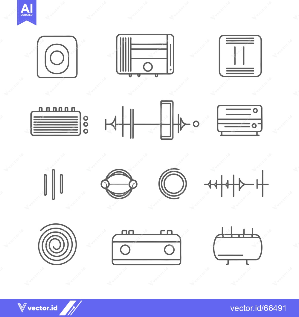 Premium Vector dari Set of Line Icons for Sound and Audio Devices
