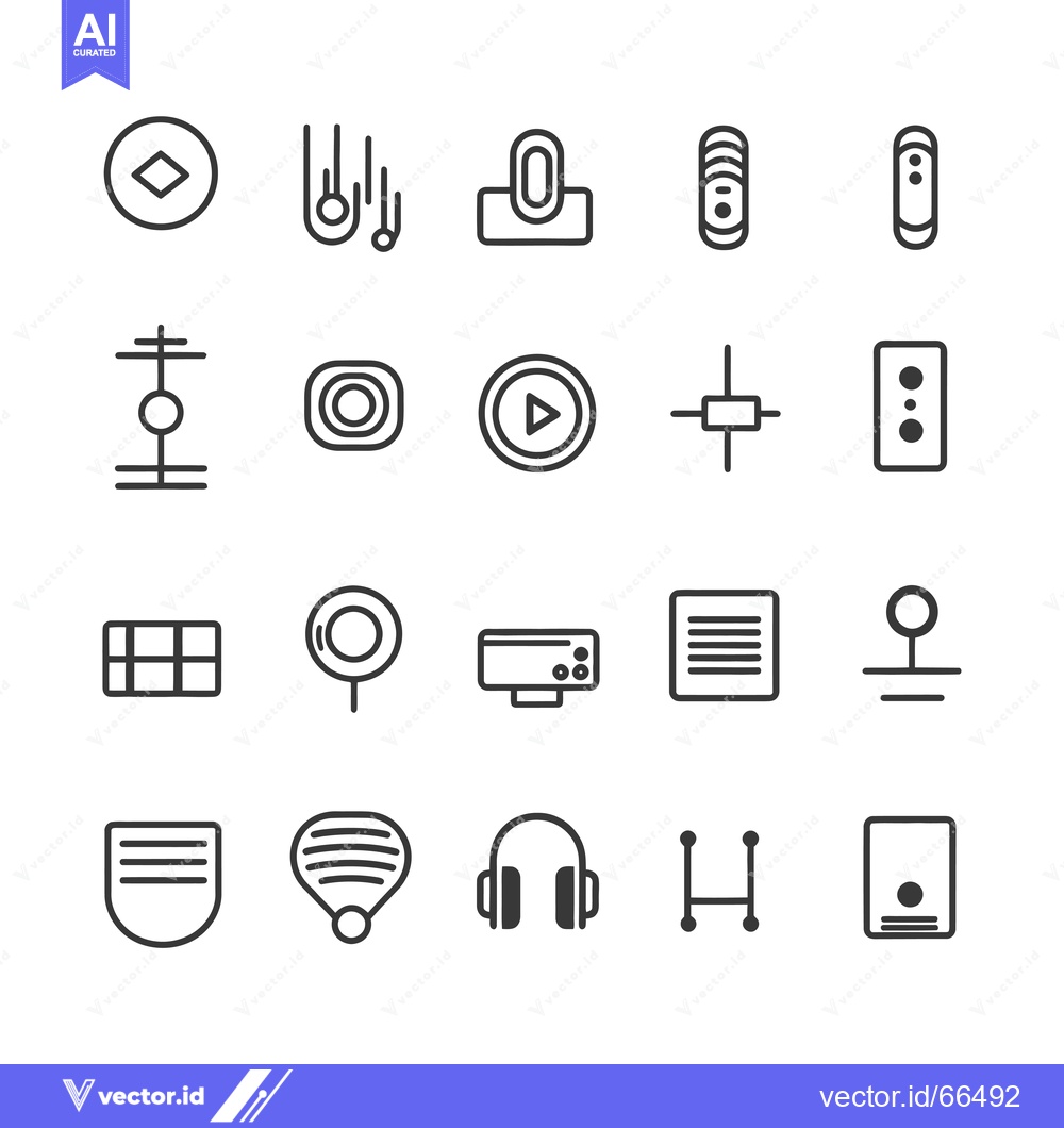 Premium Vector of Set of Simple Line Icons for User Interface Design