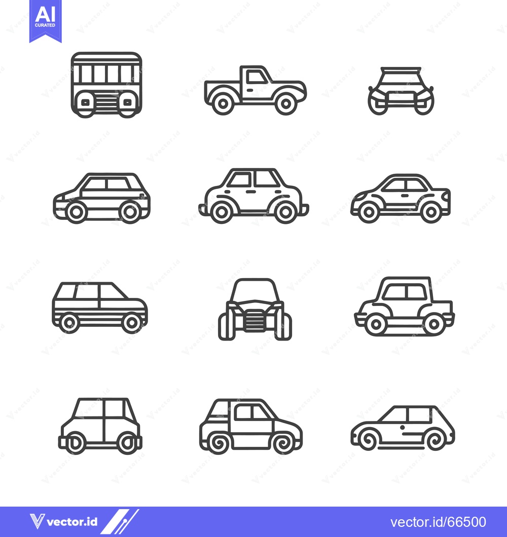 Premium Vector dari Outline Illustrations of Different Types of Vehicles