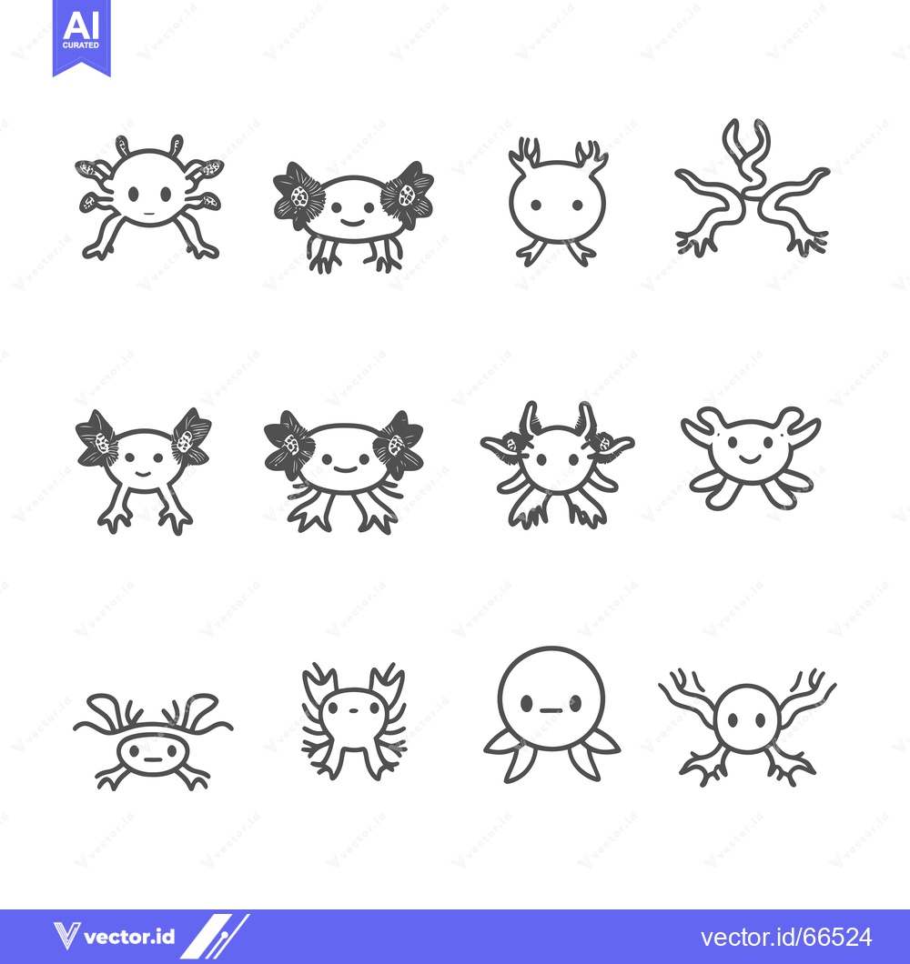 Premium Vector dari Axolotl Variations: A Collection of Cute Cartoon Illustrations