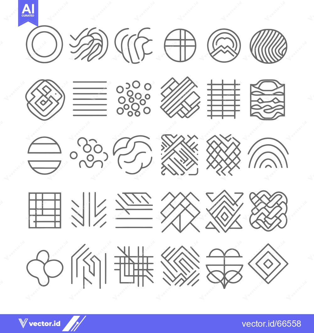 Premium Vector of A Collection of 25 Abstract Geometric Line Art Designs
