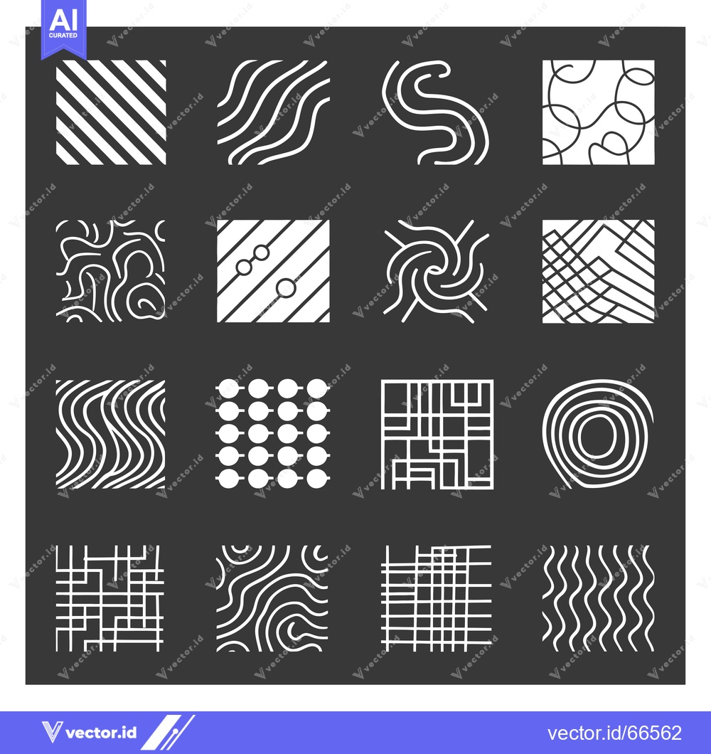Premium Vector dari A Set of 16 Abstract Geometric Line Patterns