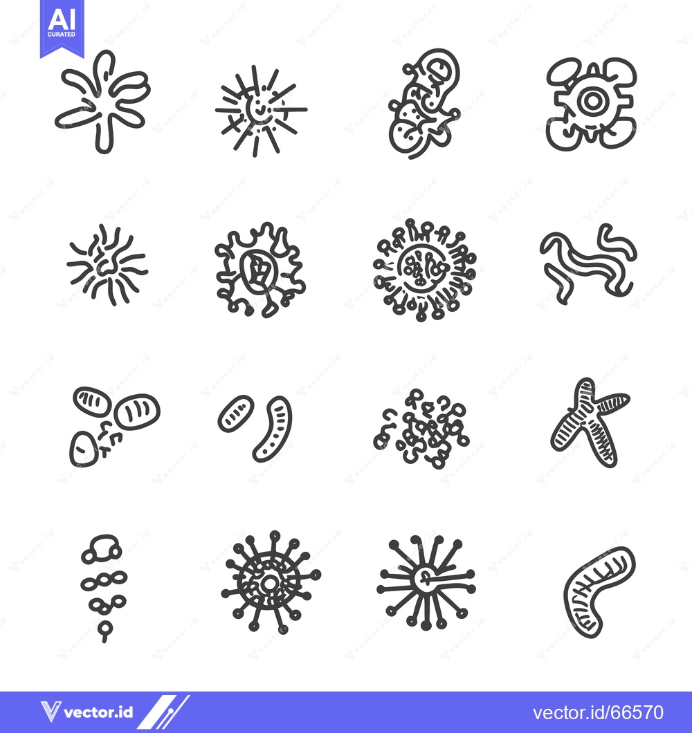 Premium Vector dari A Collection of Doodle-Style Microorganism Illustrations