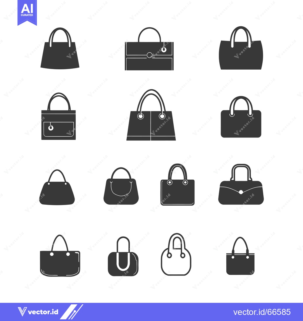 Premium Vector of A Collection of Various Handbag Silhouettes