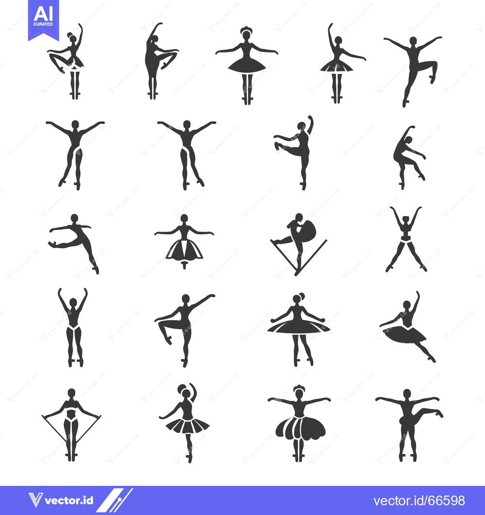 Premium Vector dari A Collection of Ballet Dancer Silhouettes in Various Poses