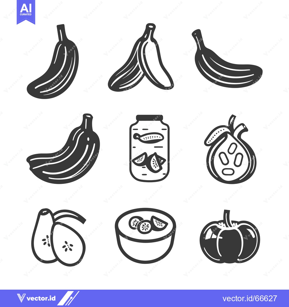 Premium Vector of Set of black and white icons with whole and sliced cucumbers and tomat